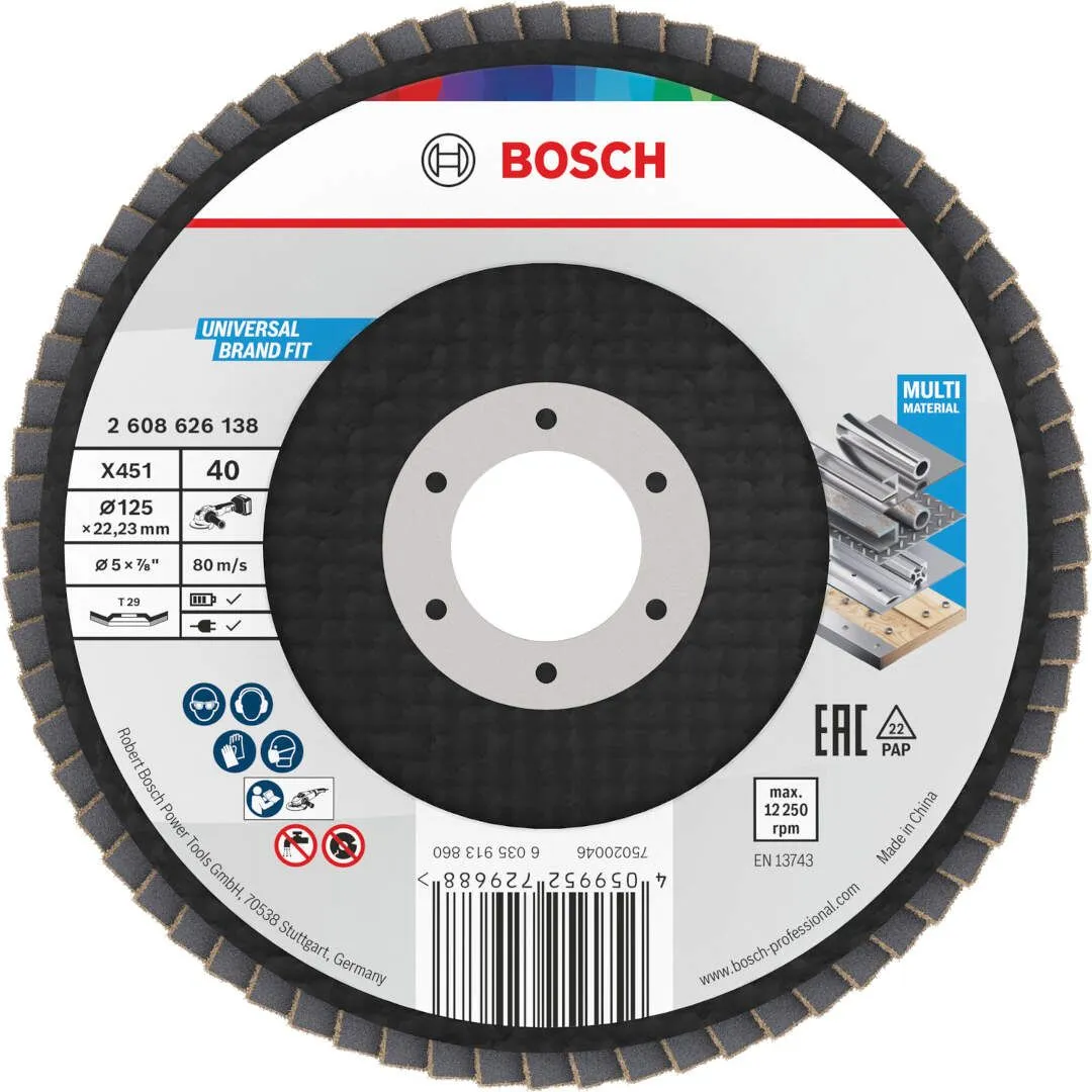 Bosch X451 lamelna brusna ploča, 125x22,23 mm, G40, T29, 15 delova (2608626175)