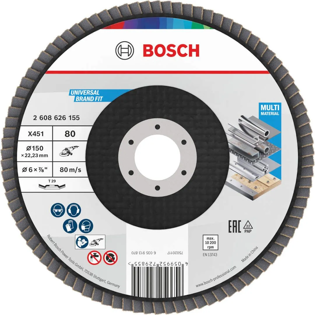 Bosch X451 lamelna brusna ploča, 150x22,23 mm, G80, T29 (2608626155)