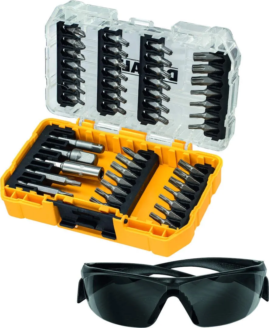 DeWalt 47-delni set nastavaka odvijača + zaštitne naočare TX (DT70704)
