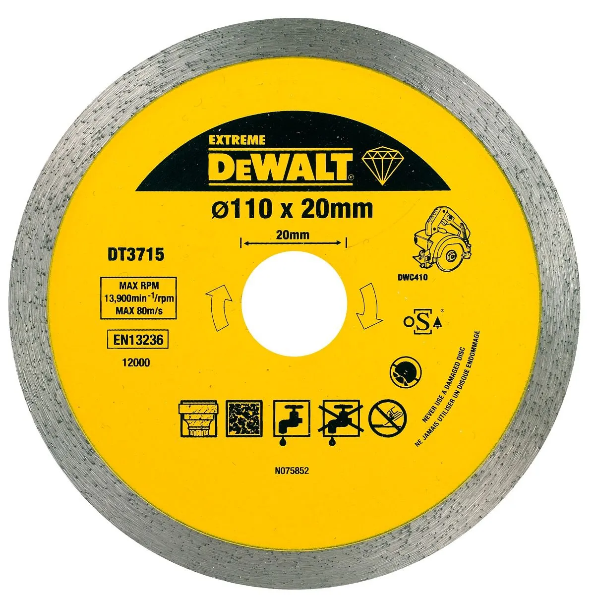 DeWalt dijamantska rezna ploča za keramiku 110x20mm (DT3715)