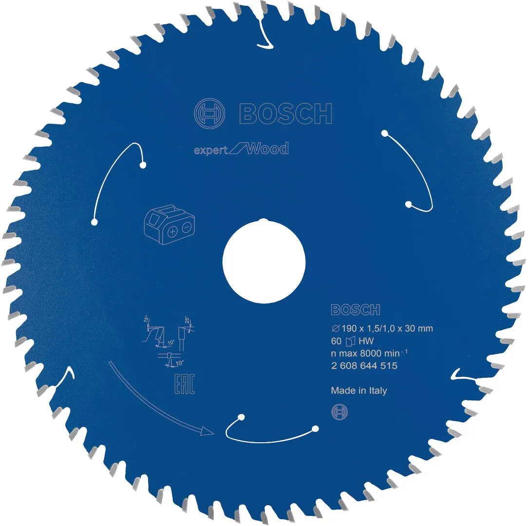 Expert for Wood list kružne testere za akumulatorske testere 190x1,5x30 T60