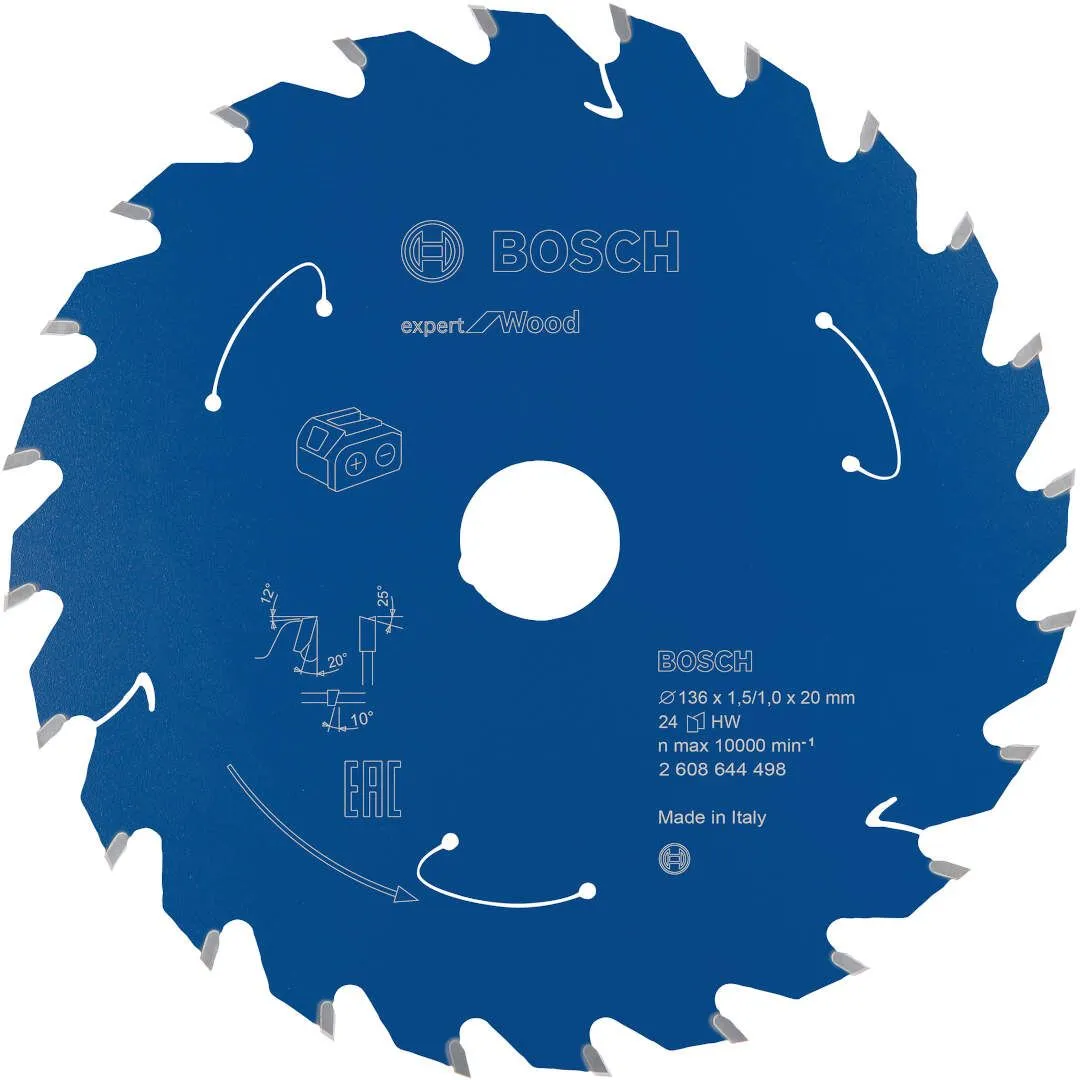 Expert for Wood list kružne testere za akumulatorske testere 136x1,5x20 T24