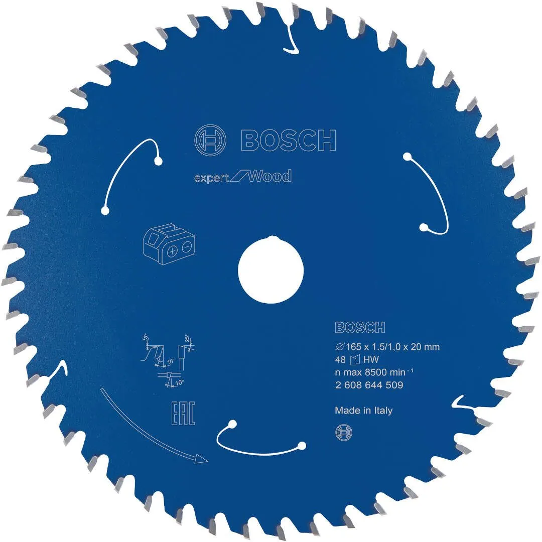 Expert for Wood list kružne testere za akumulatorske testere 165x1,5x20 T48 (2608644509)