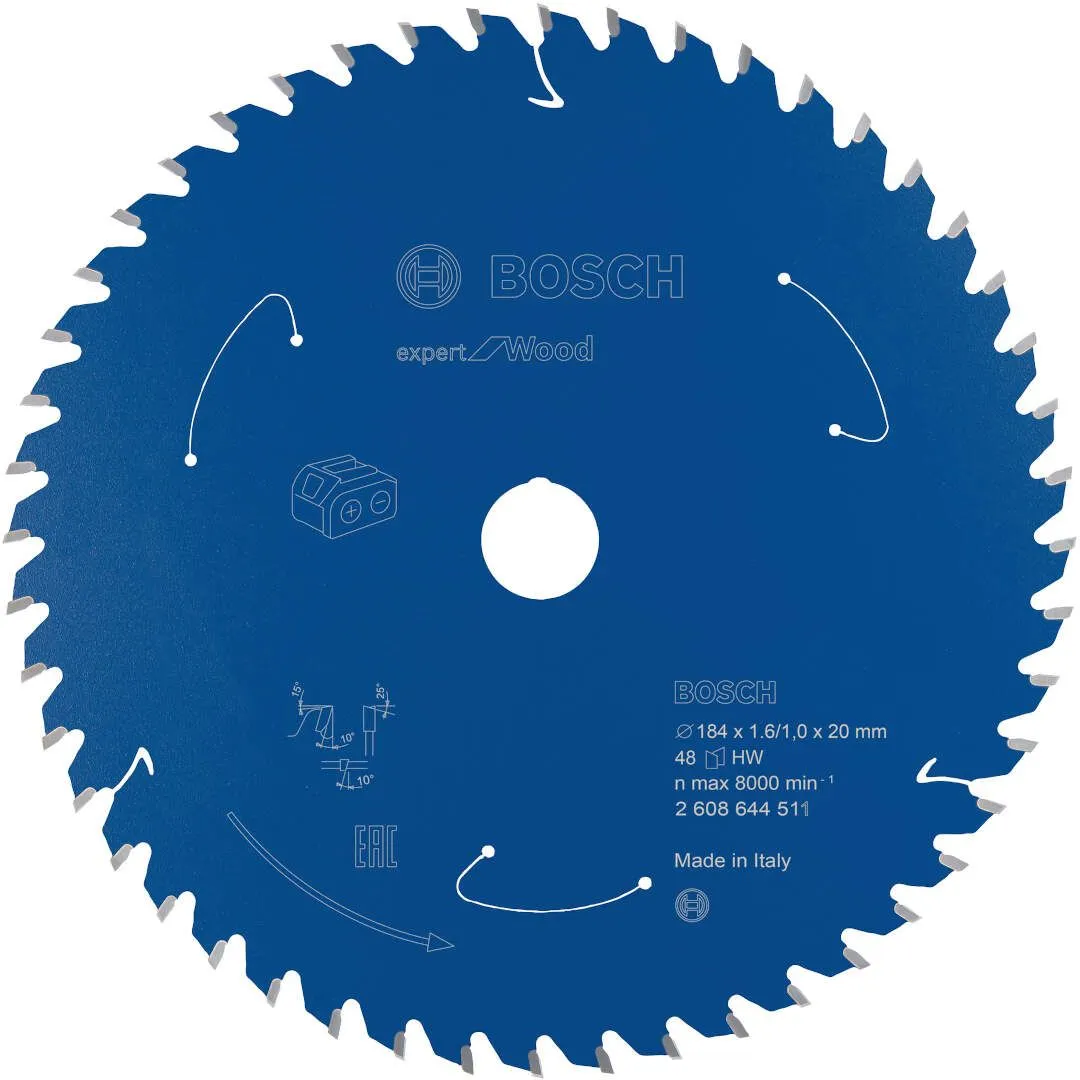 Expert for Wood list kružne testere za akumulatorske testere 184x1,6x20 T48