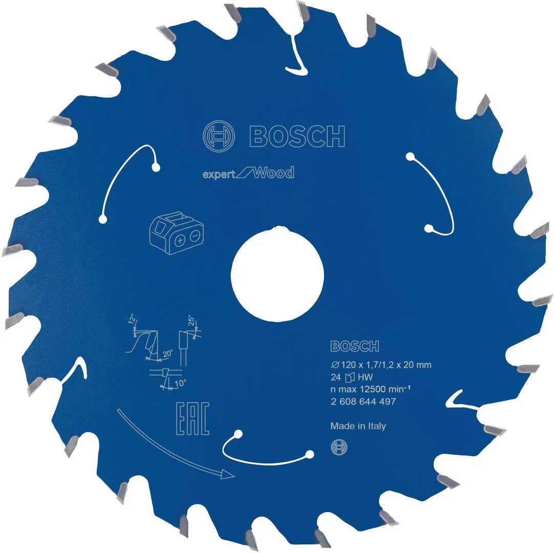 Expert for Wood list kružne testere za akumulatorske testere 120x1,7x20 T24