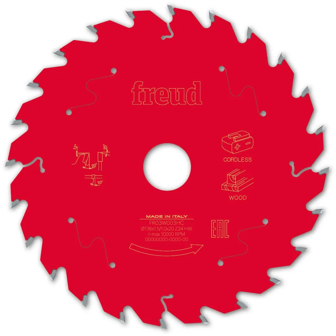 FREUD 136x1,5x20mm 24Z list cirkularne testere za sečenje drveta FR03W003HC