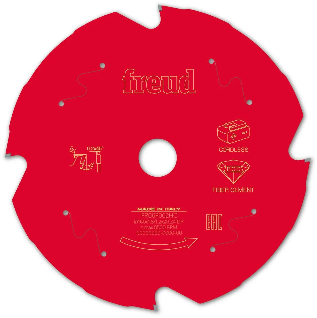 FREUD 160x1,8x20mm 4Z list cirkularne testere za gips i vlaknasti - fiber cement FR06F002HC