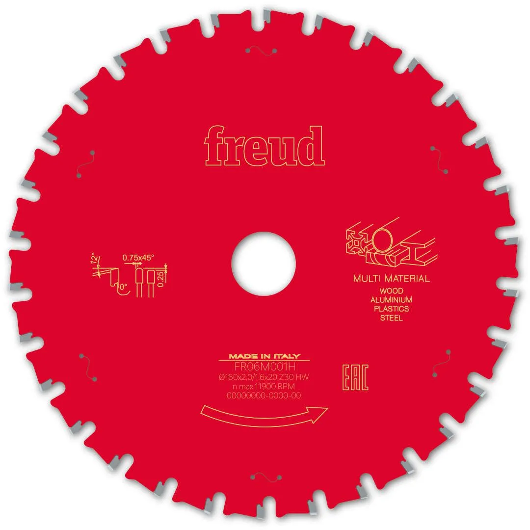 FREUD 160x2,0x20mm 30Z univerzalni list cirkularne testere za ručne cirkulare FR06M001H