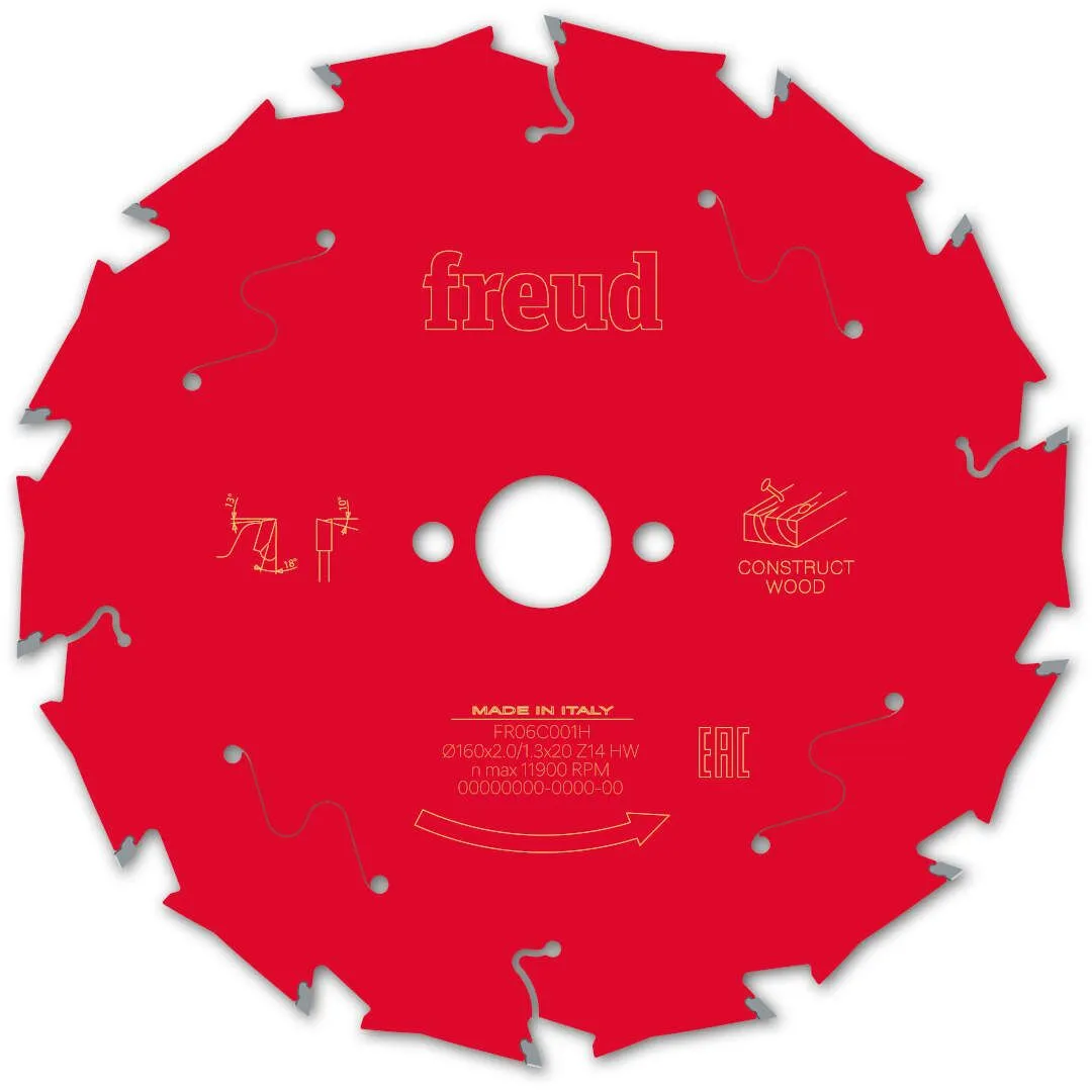 FREUD 160x2,0x30mm 14Z list cirkularne testere za grubo sečenje građevinskog drveta FR06C001H
