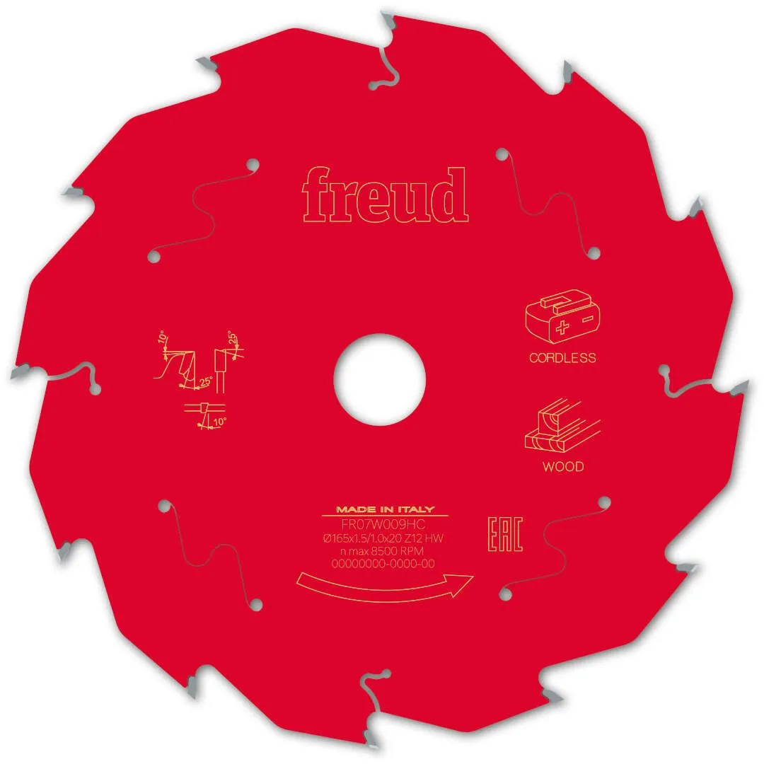 FREUD 165x1,5x20mm 12Z list cirkularne testere za sečenje drveta FR07W009HC