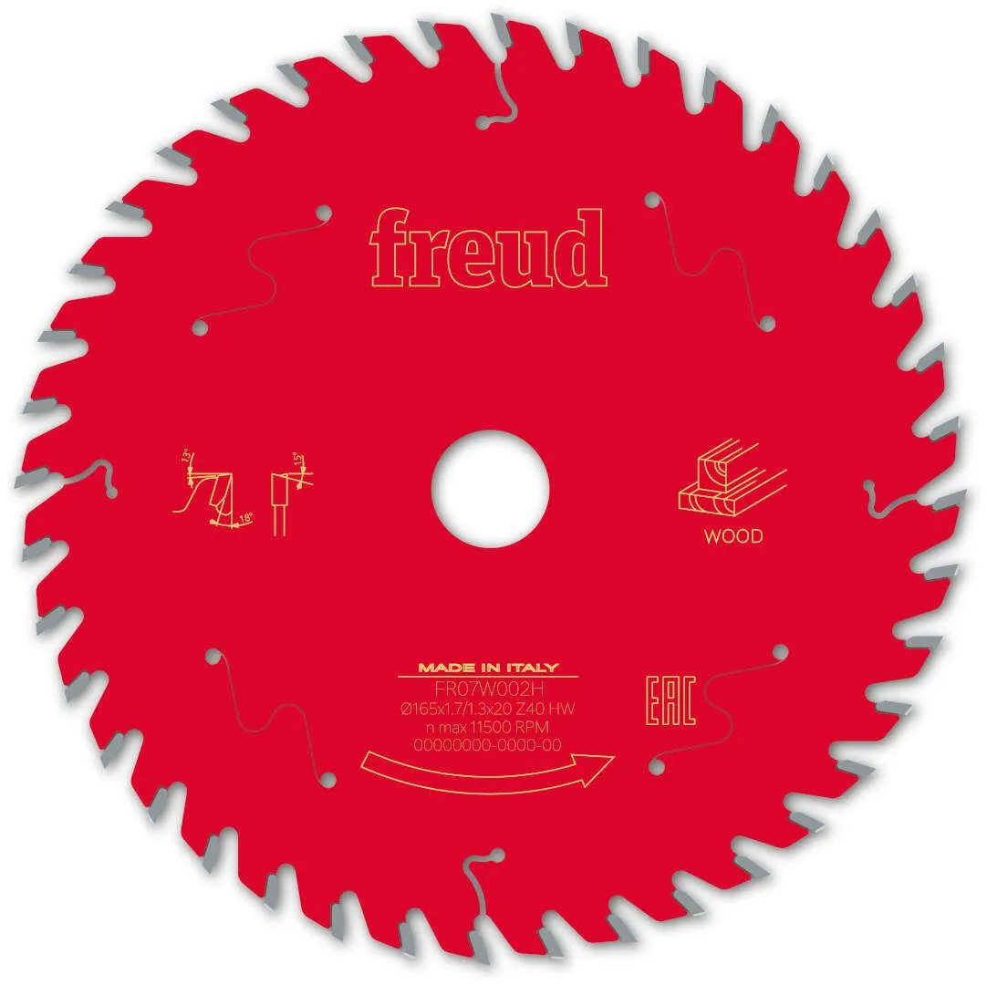FREUD 165x1,7x20mm 40Z list cirkularne testere za sečenje drveta FR07W002H