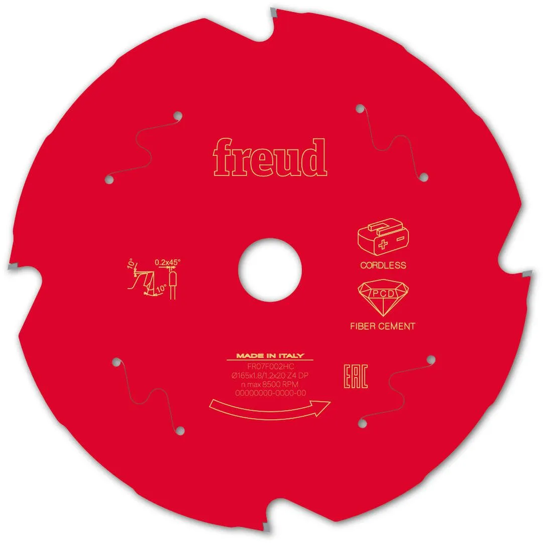 FREUD 165x1,8x20mm 4Z list cirkularne testere za gips i vlaknasti - fiber cement FR07F002HC