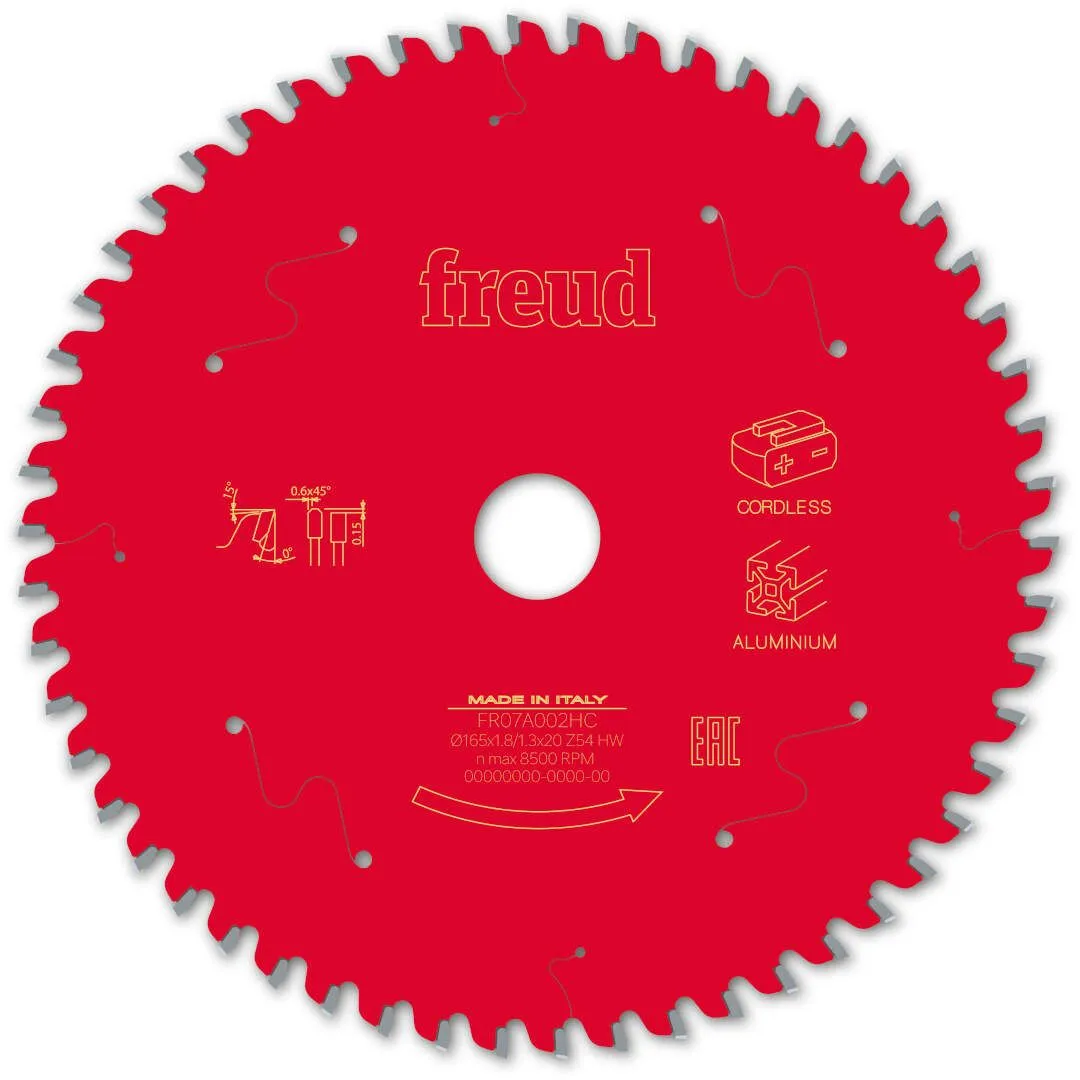 FREUD 165x1,8x20mm 54Z list cirkularne testere za aluminijum za ručne cirkulare FR07A002HC
