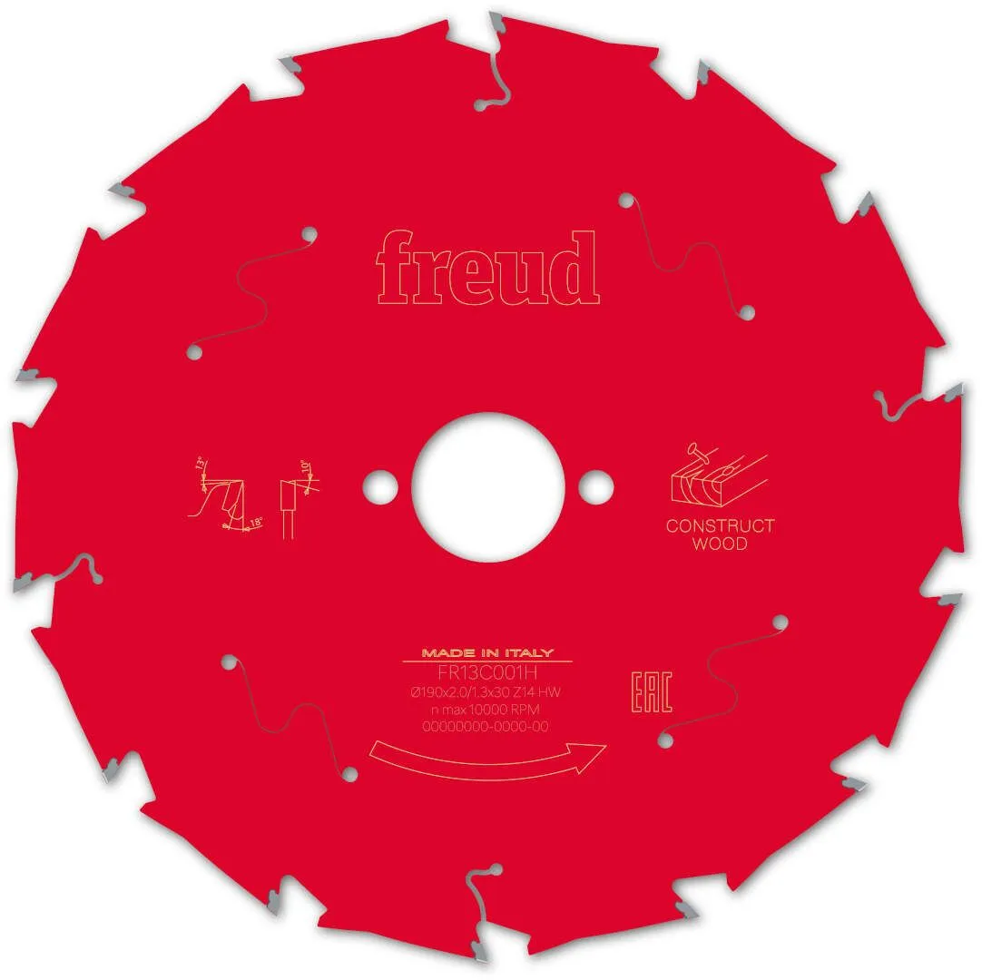 FREUD 190x2,0x30mm 14Z list cirkularne testere za grubo sečenje građevinskog drveta FR13C001H