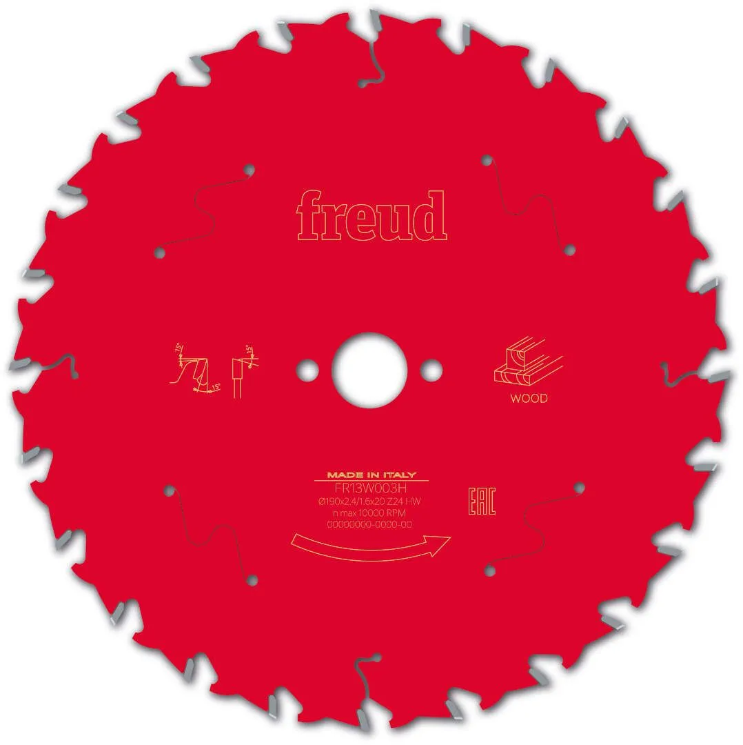 FREUD 190x2,4x20mm 24Z list cirkularne testere za sečenje drveta FR13W003H