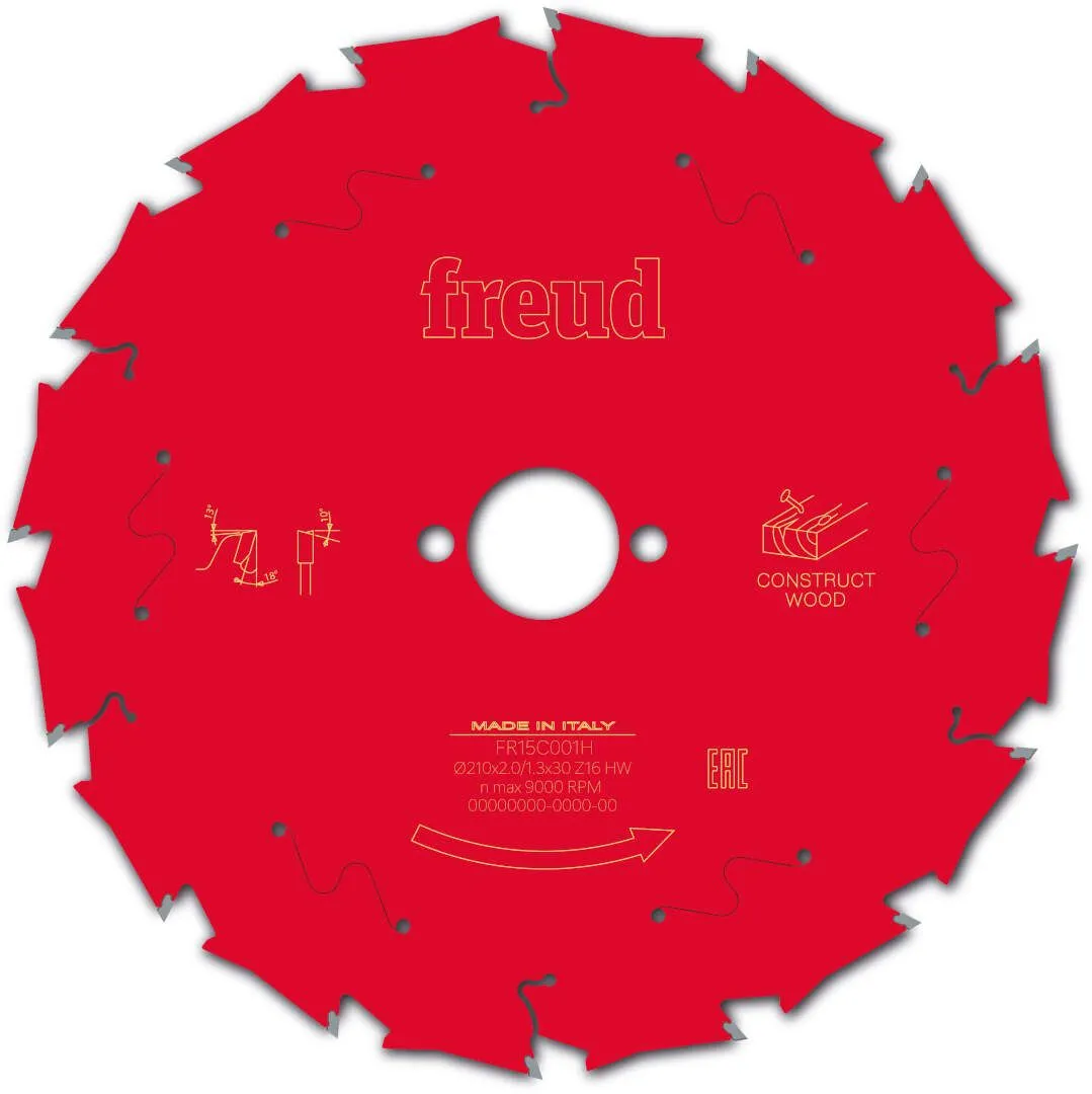 FREUD 210x2,0x30mm 16Z list cirkularne testere za grubo sečenje građevinskog drveta FR15C001H