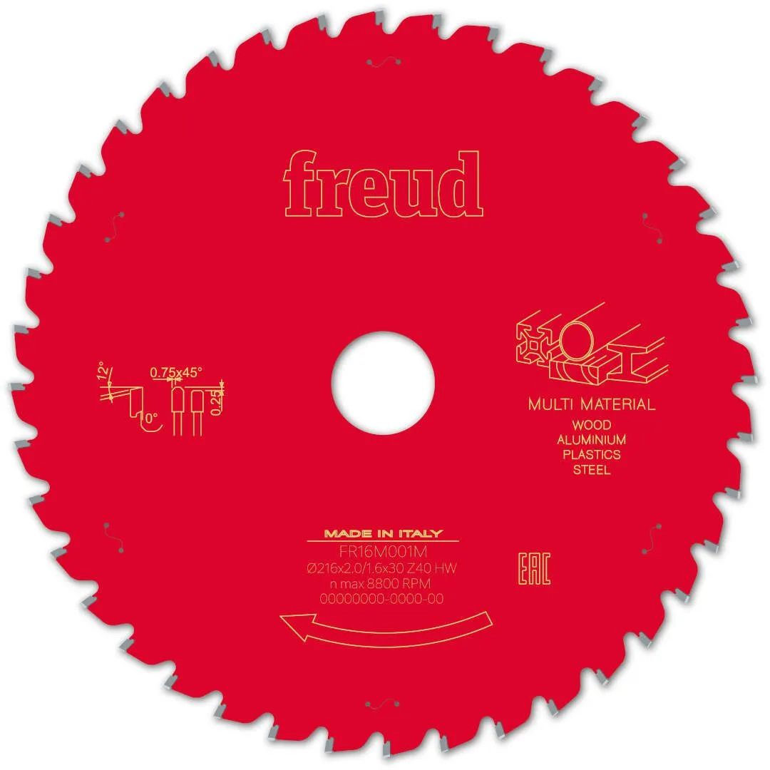 FREUD 216x2,0x30mm 40Z univerzalni list cirkularne testere za ger FR16M001M