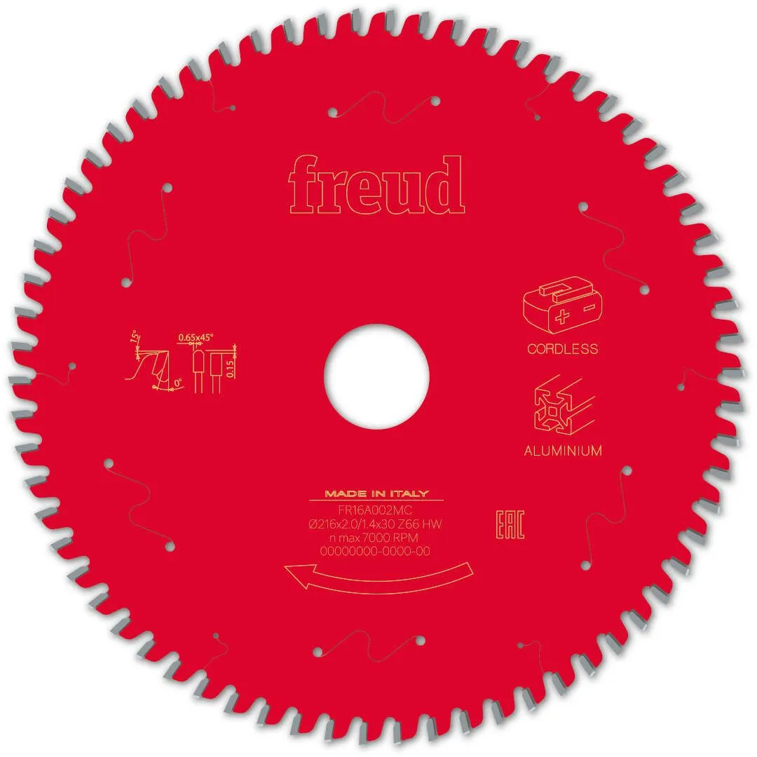 FREUD 216x2,0x30mm 66Z tanki list cirkularne testere za aluminijum za ger FR16A002MC