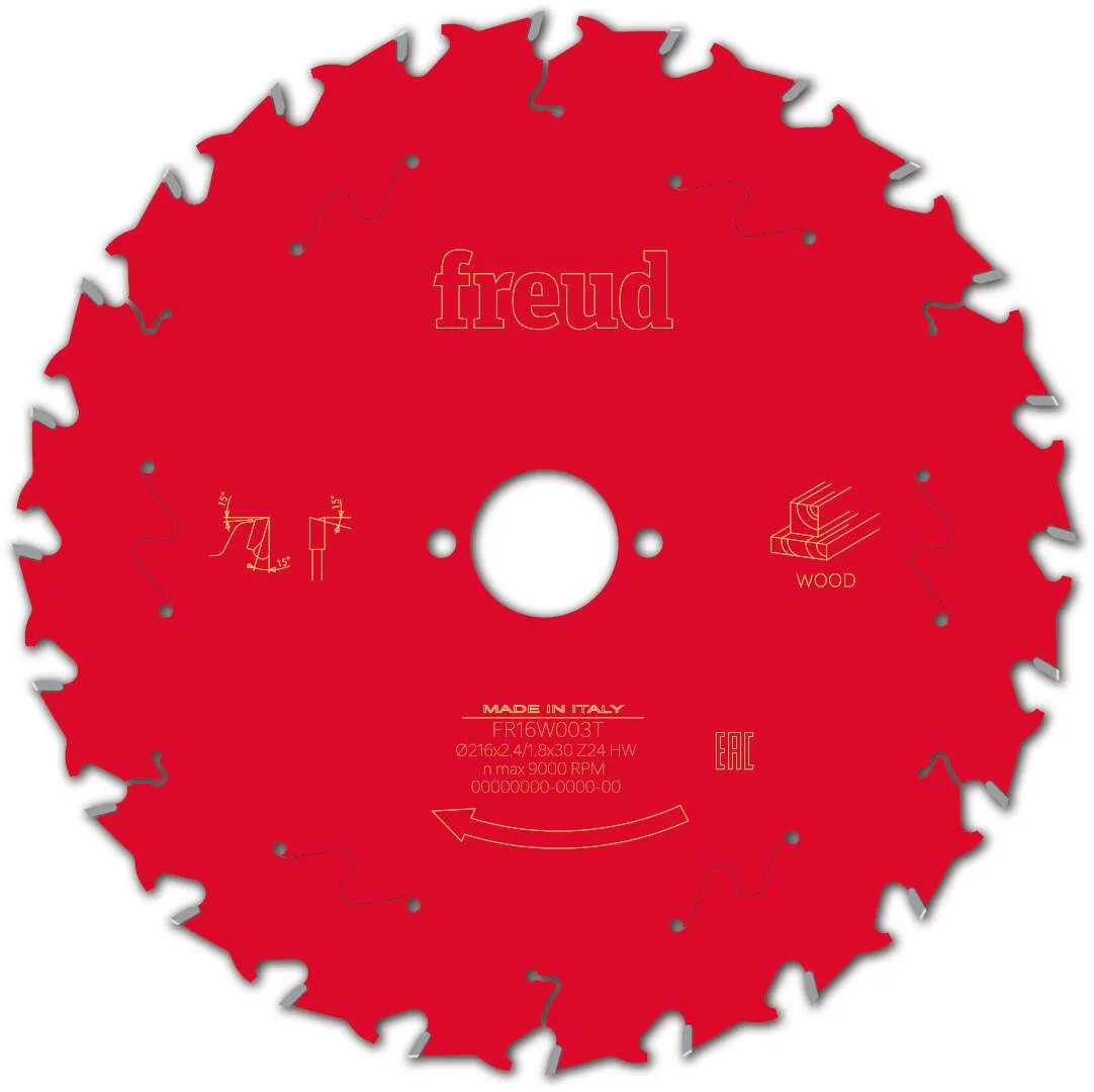 FREUD 216x2,4x30mm 24Z list cirkularne testere za stone cirkulare za sečenje drveta FR16W003T