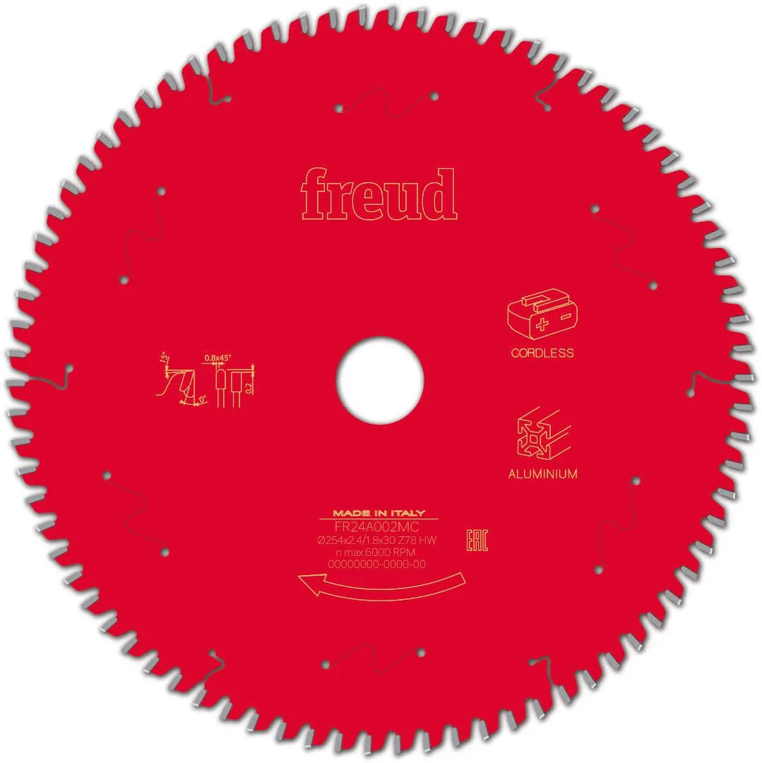 FREUD 254x2,4x30mm 78Z tanki list cirkularne testere za aluminijum za ger FR24A002MC