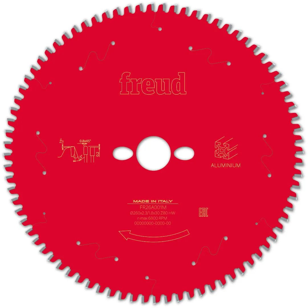 FREUD 260x2,3x30mm 80Z list cirkularne testere za aluminijum za ger FR26A001M