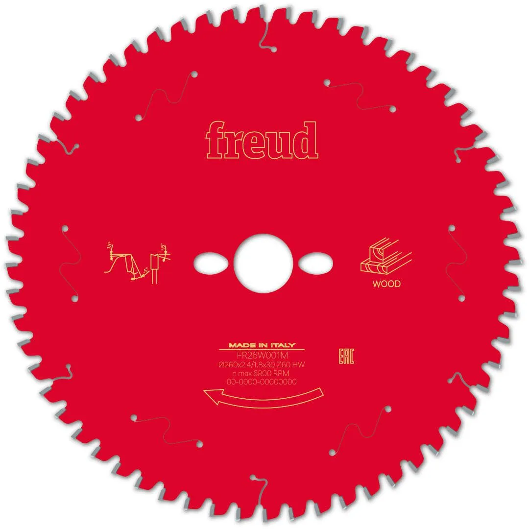 FREUD 260x2,4x30mm 60Z list cirkularne testere za ger za sečenje drveta FR26W001M