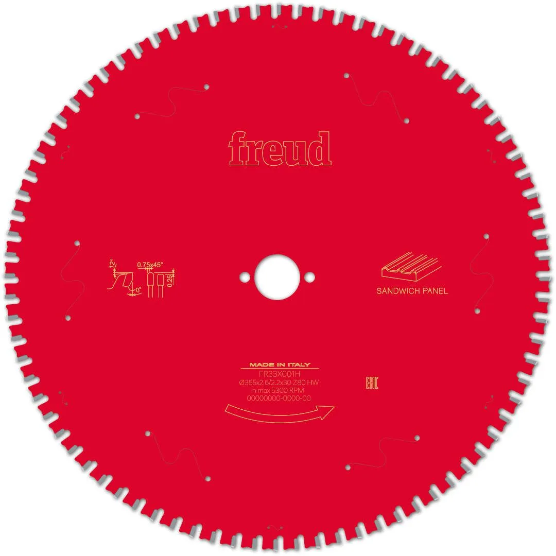 FREUD 355x2,6x30mm 80Z list cirkularne testere za sendvič panele FR33X001H