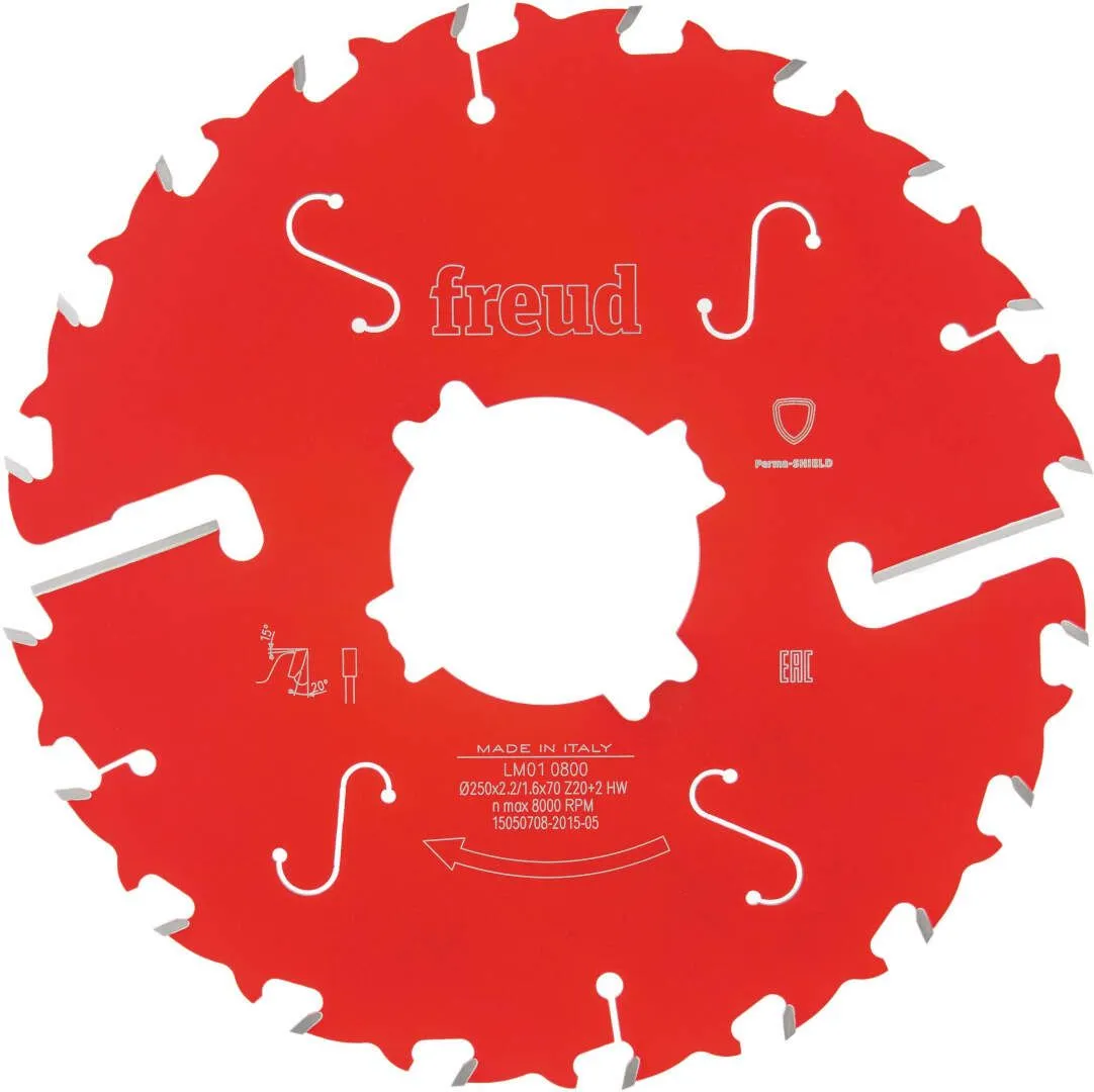 Freud tanki list testere za drvo sa čistačima za višelisne cirkulare 250x2,2x80mm 20+2Z LM01 0900