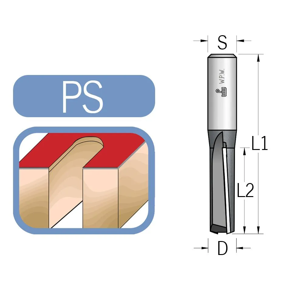 Glodalo za kanale Down Shear za čisto sečenje laminiranih panela prečnik 12,7mm, radna dužina 32mm, prihvat 12mm