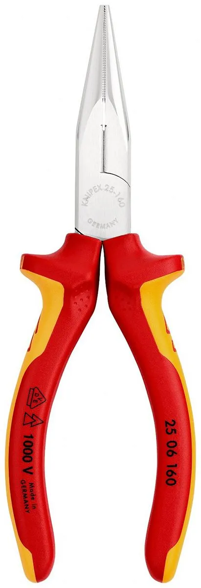 Knipex 1000V VDE izolovana klešta špic prava sa bočnim sečenjem 160mm (25 06 160)