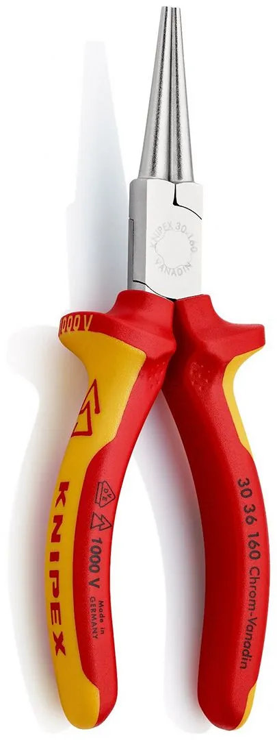 Knipex 1000V VDE izolovana klešta sa dugim okruglim čeljustima 160mm - hromirana (30 36 160)