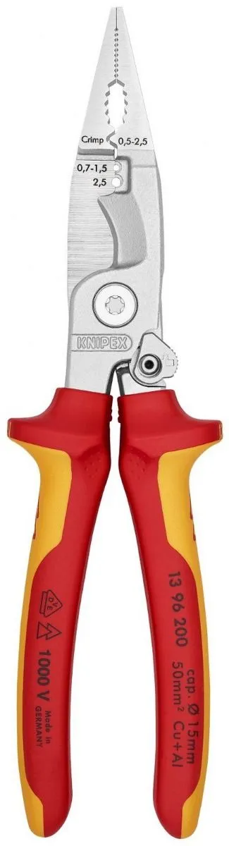 Knipex 13 96 200 izolovana klešta 200mm za električne instalacije sa zaključavanjem (13 96 200)