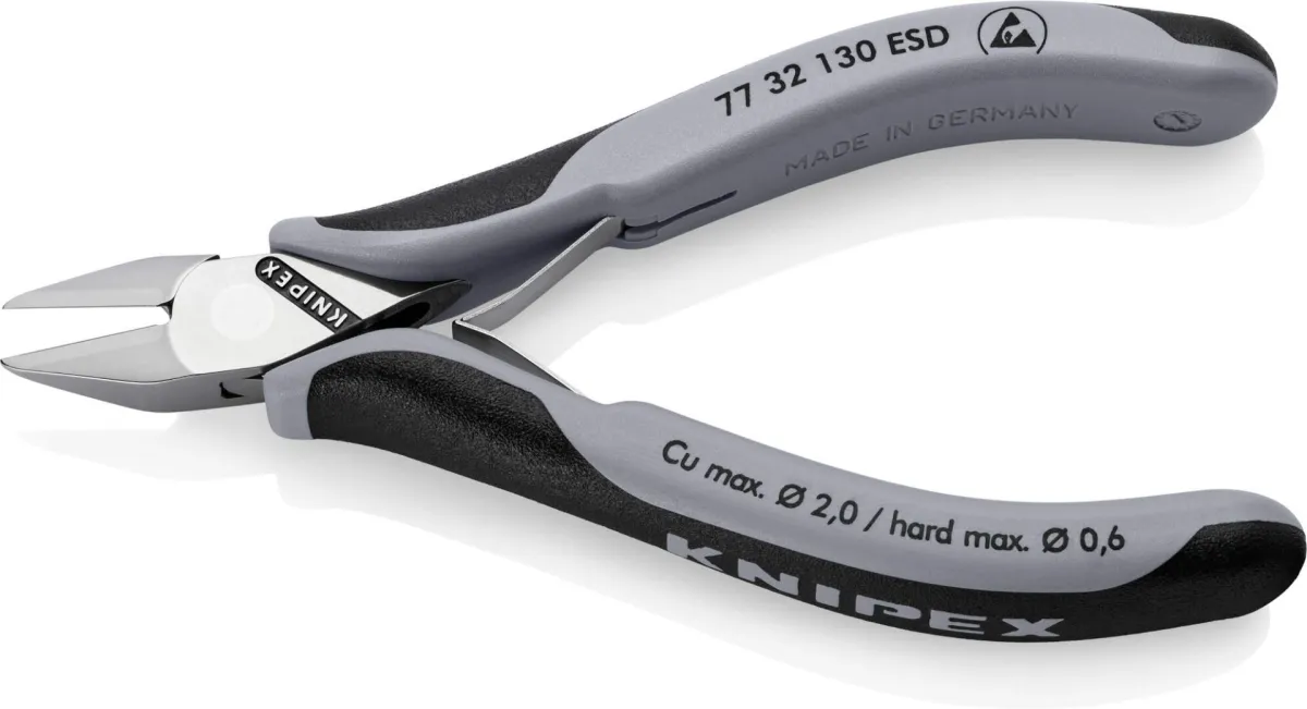Knipex 77 32 130 ESD elektroničarske mini ESD sečice sa dvokomponentnom drškom 130mm
