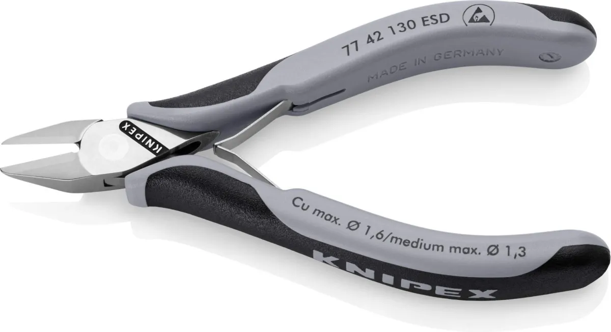Knipex 77 42 130 ESD elektroničarske mini ESD sečice sa dvokomponentnom drškom 130mm