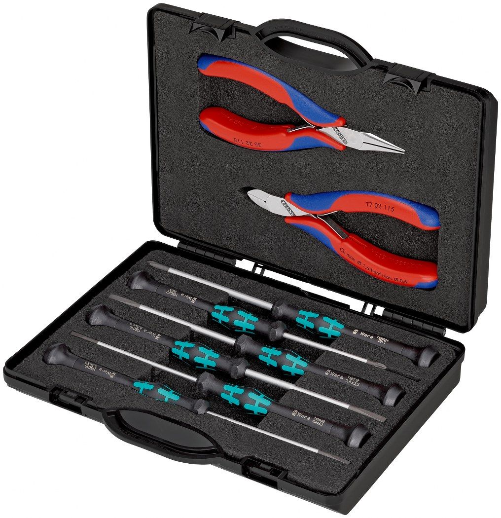 Knipex 8-delni set; klešta/sečice i 6 Wera preciznih odvijača (00 20 18)