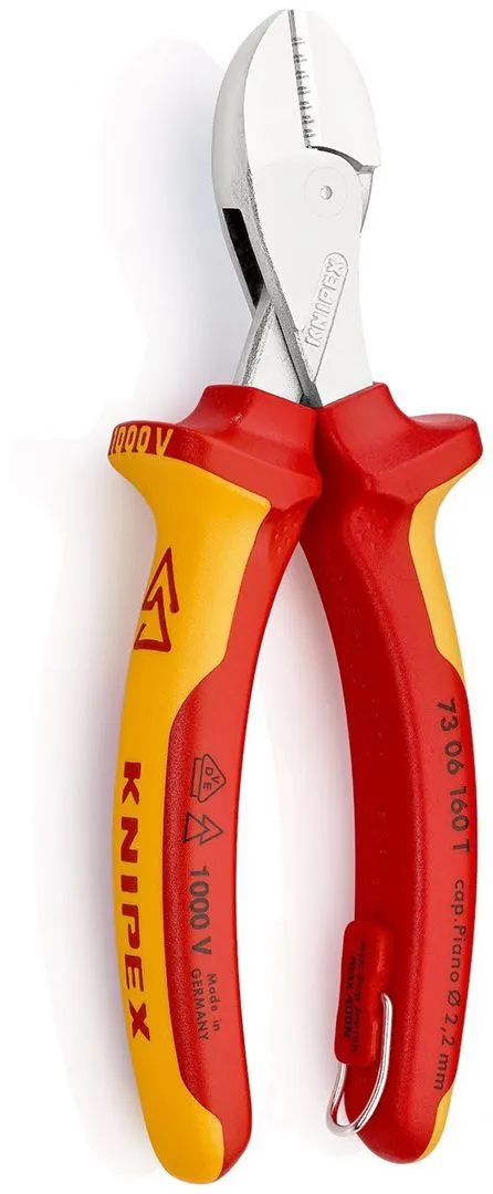 Knipex dijagonalne izolovane sečice 1000V VDE X-Cut® sa dodatkom za kačenje (73 06 160 T)