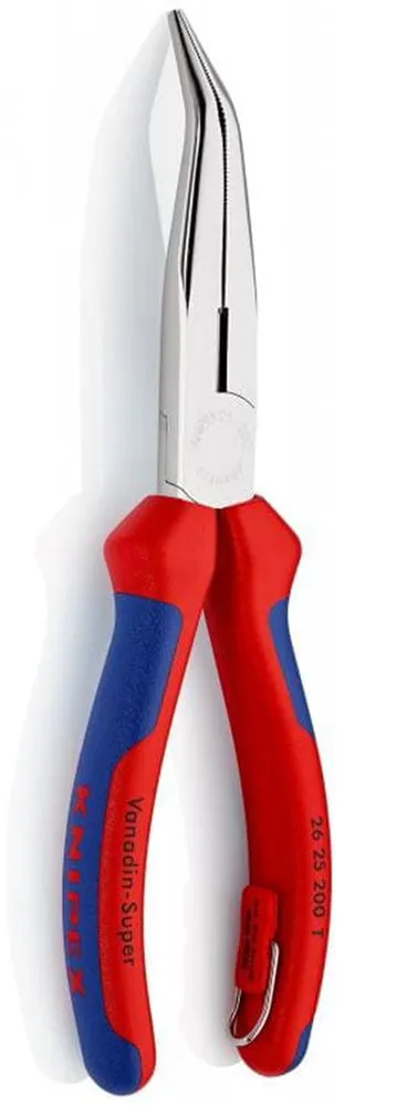Knipex hromirana klešta 200mm špic - savijena pod 40° - sa dodatkom za kačenje (26 25 200 T)