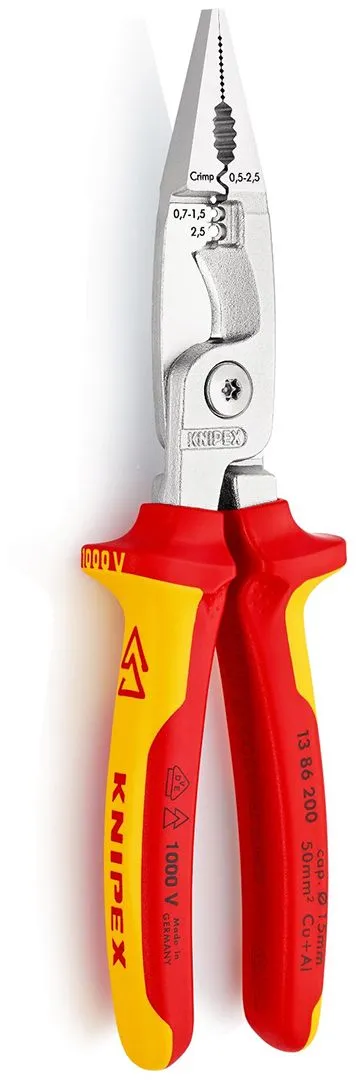 Knipex izolovana hromirana klešta za električne instalacije VDE 200mm (13 86 200)