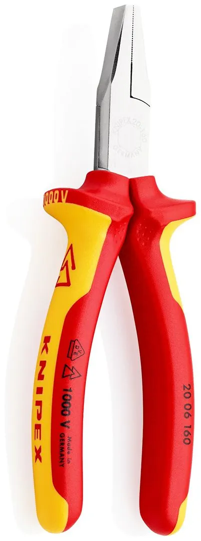 Knipex izolovana pljosnata klešta 1000V VDE 160mm - hromirana (20 06 160)