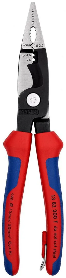 Knipex klešta za električne instalacije 200mm sa dodatkom za kačenje (13 82 200 T)