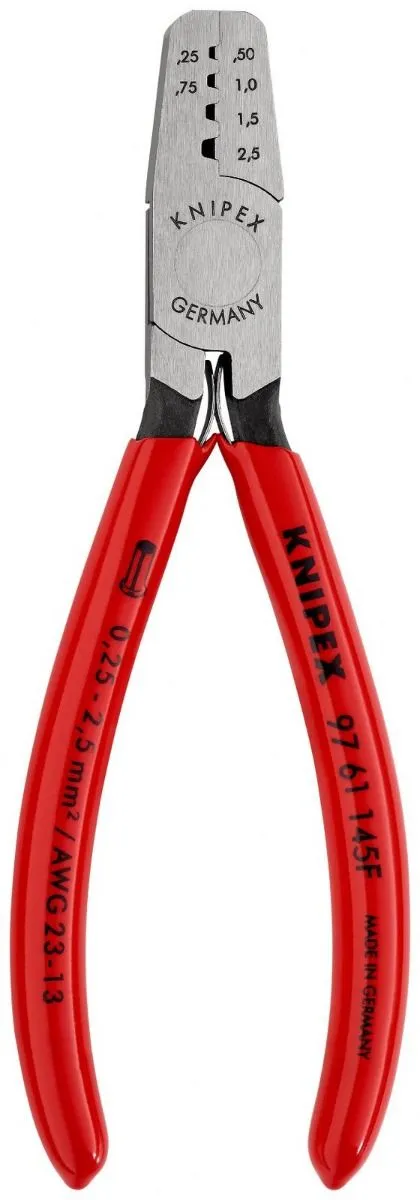 Knipex klešta za krimpovanje hilzni 0,25 - 2,5 mm², sa oprugom (97 61 145 F)