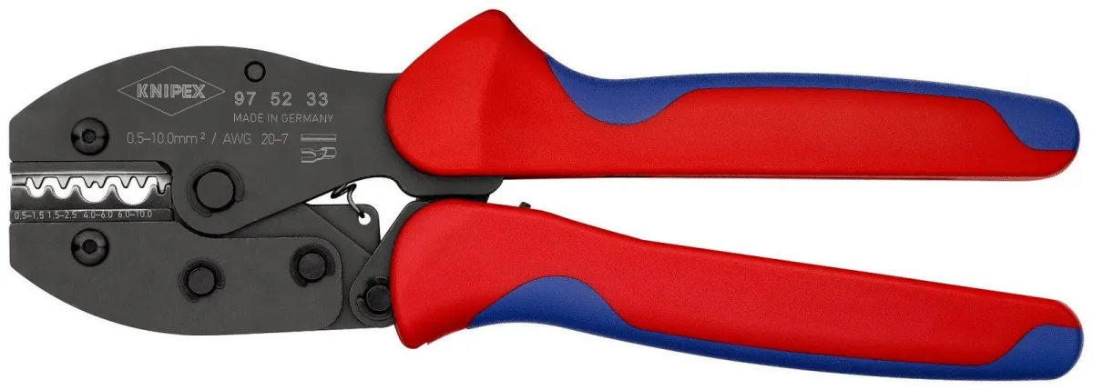 Knipex klešta za krimpovanje PreciForce® za neizolovane stopice i konektore 0,5 - 10mm² (97 52 33)