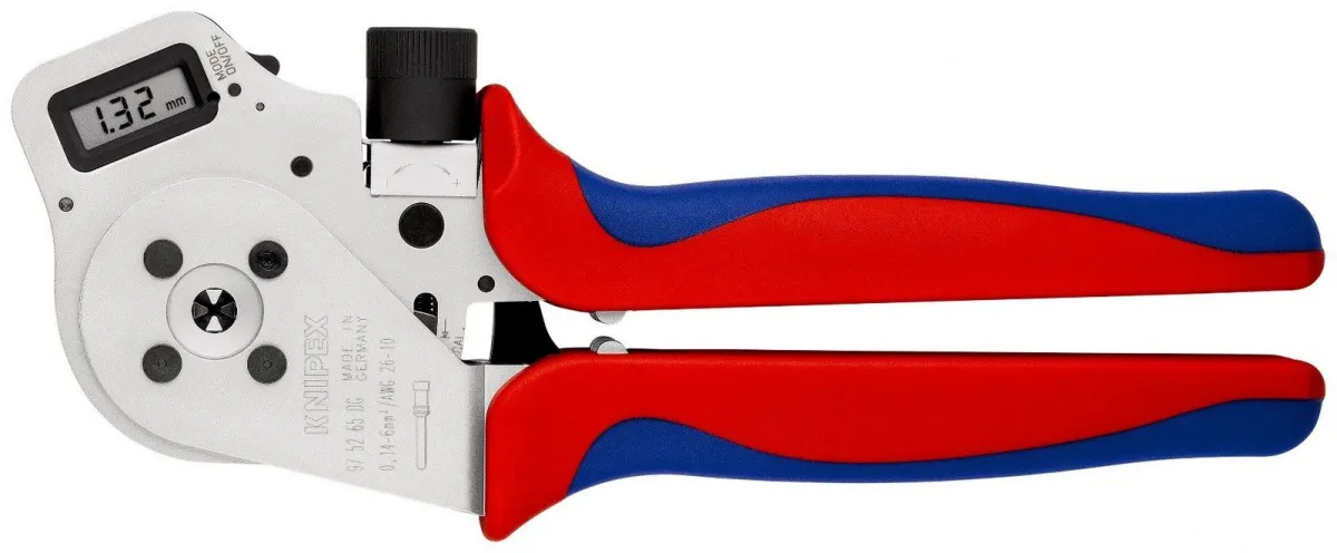 Knipex klešta za krimpovanje sa četiri trna za obrnute kontakte sa digitalnim displejem u plastičnom koferu (97 52 65 DG)