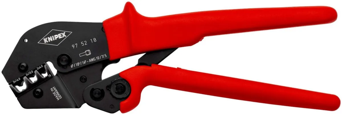Knipex klešta za krimpovanje za duple izolovane hilzne 2x6 / 2x10 / 2x16 mm² (97 52 18)