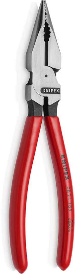 Knipex kombinovana špic klešta 185mm, sa gumiranim ručkama u blister pakovanju (08 21 185 SB)