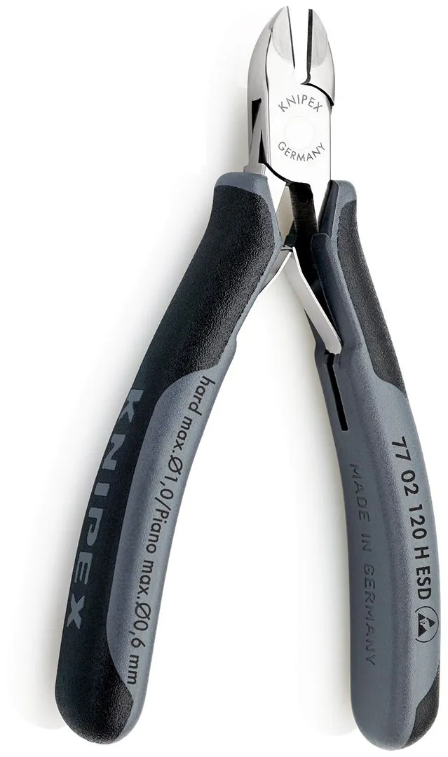 Knipex precizne dijagonalne sečice za elektroniku sa umetnutom oštricom od tvrdog metala 120mm (77 02 120 H ESD)