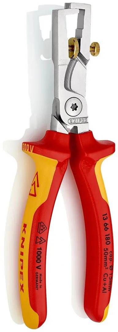 Knipex StriX klešta za skidanje izolacije sa makazama za kablove 1000V VDE izolovana 180mm (13 66 180)