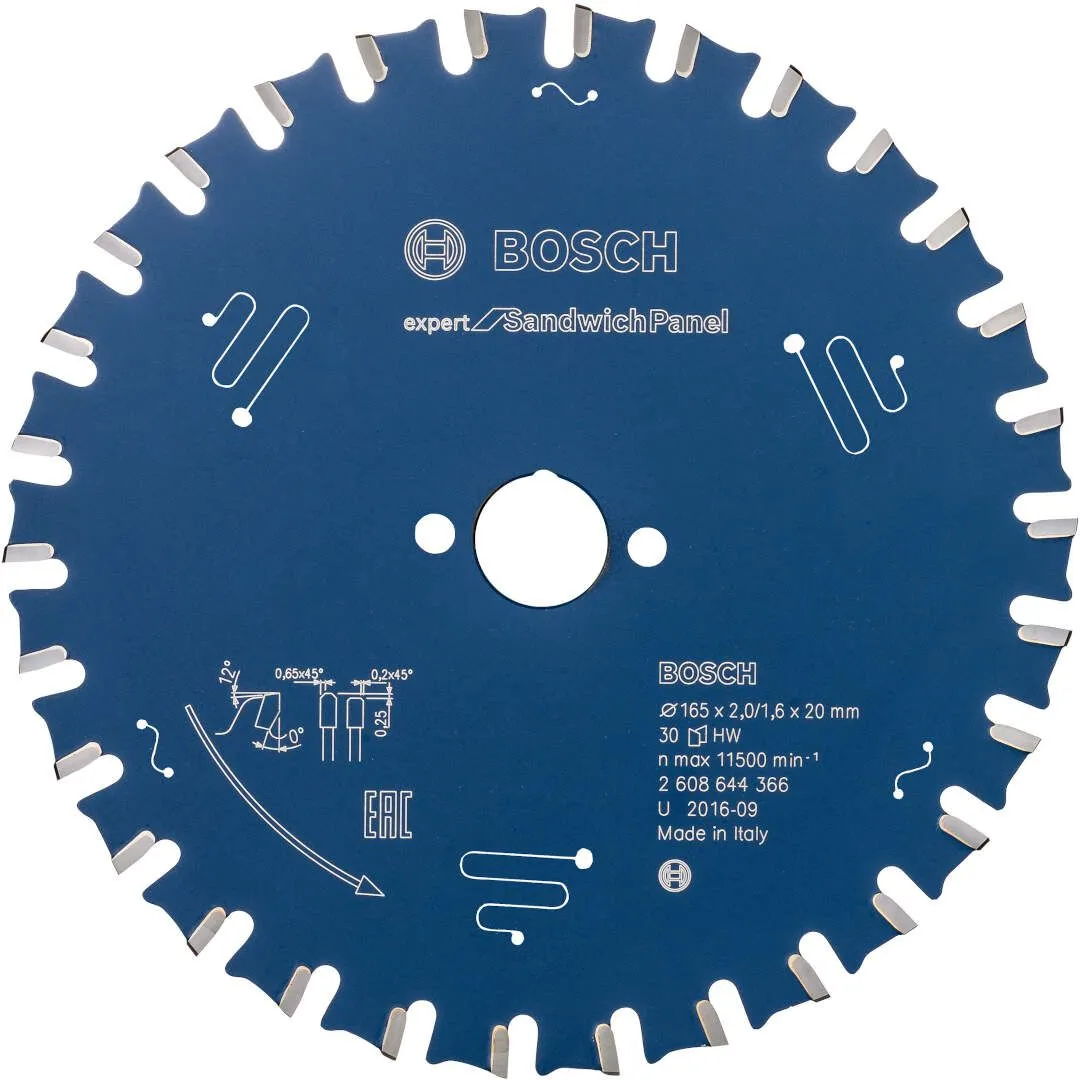 List testere za sendvič panele 165 x 2,0/1,6x20mm, 30 Bosch Expert for SandwichPanel - 2608644366