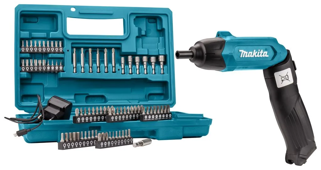 Makita DF001DW akumulatorski odvijač + 80-delni set pribora