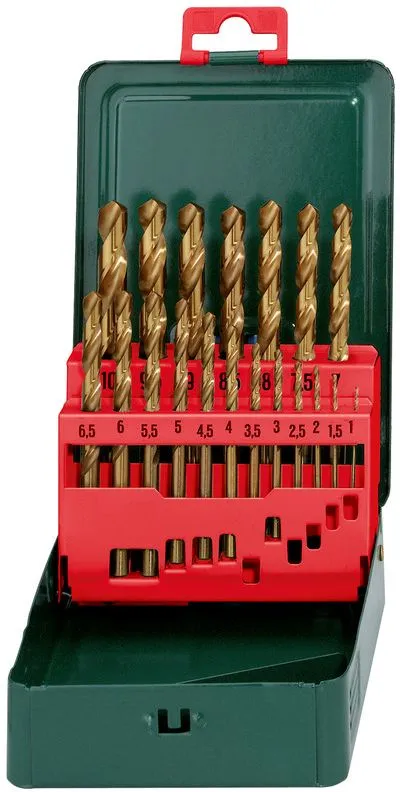 Metabo HSS-TIN set titanijumskih burgija za metal 19-delni 1,0-10mm (627156000)